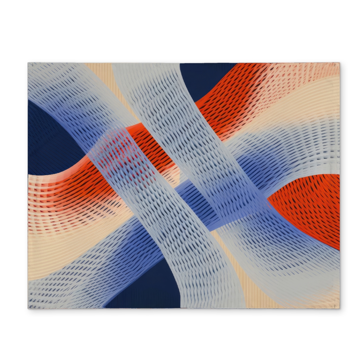 Picture of MWW CPPM1418PVSI0L 14 x 18 in. Abstract Threading White Polyester Placemat - Home Decor