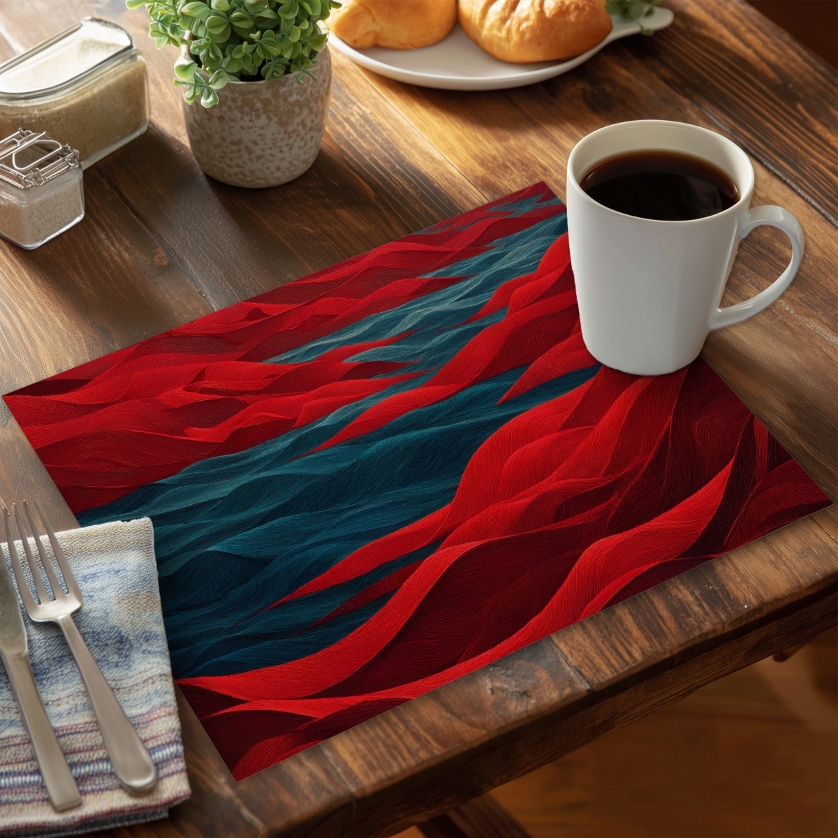 Picture of MWW CPPM1418PZURZU 14 x 18 in. Red Sea - Polyester Placemat for Home Decor - Stylish Dining