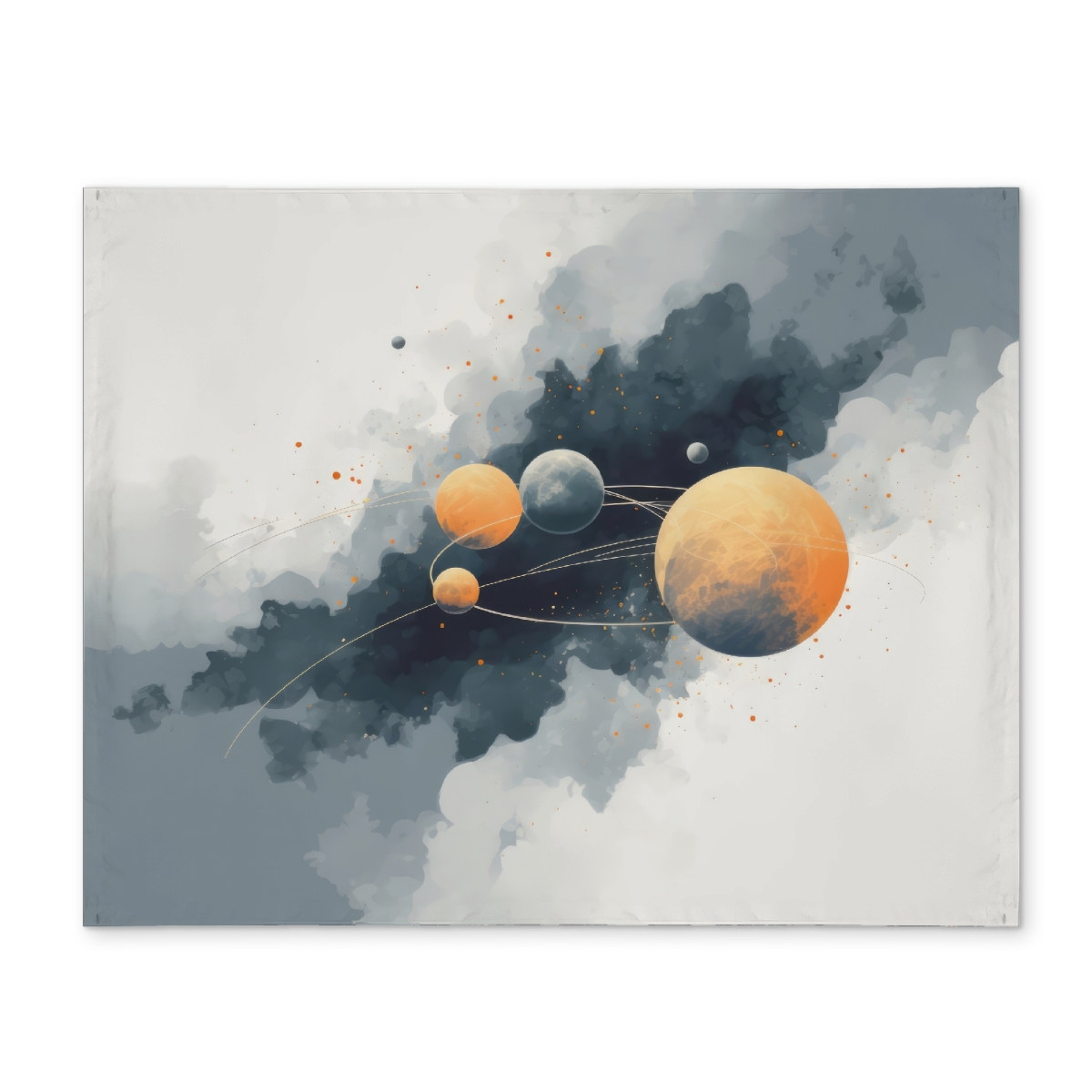 Picture of MWW CPPM1418Q0Q2A6 14 x 18 in. Circle of Planets Gray Polyester Placemat - Home Decor