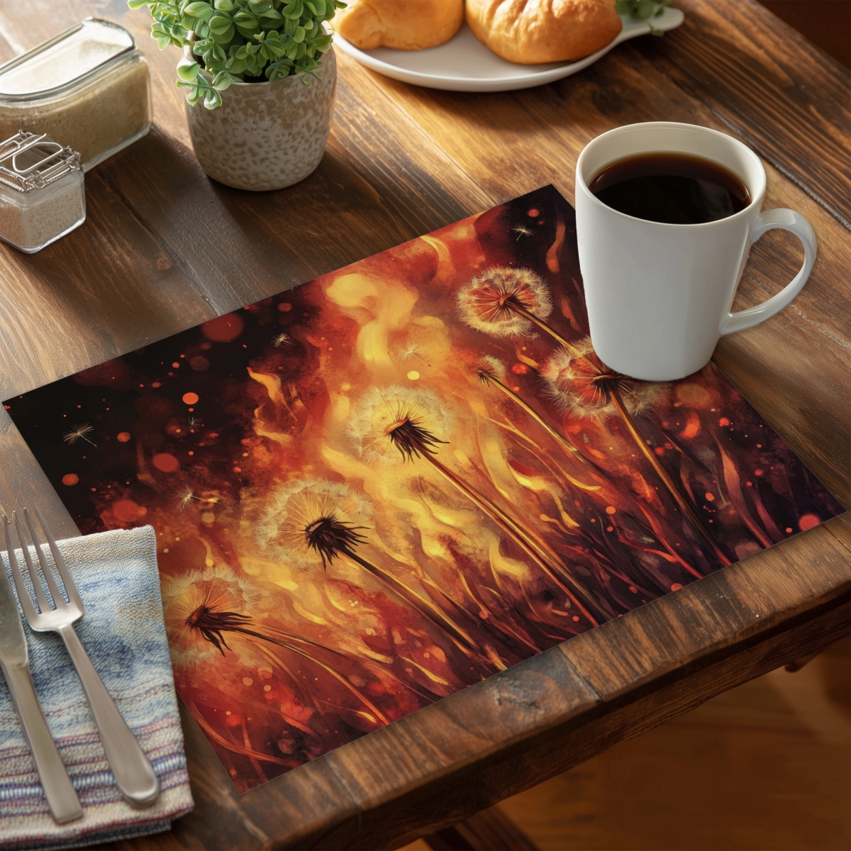 Picture of MWW CPPM1418SGYJTC 14 x 18 in. Dandy Fire Yellow Polyester Placemat for Home Decor - Stylish