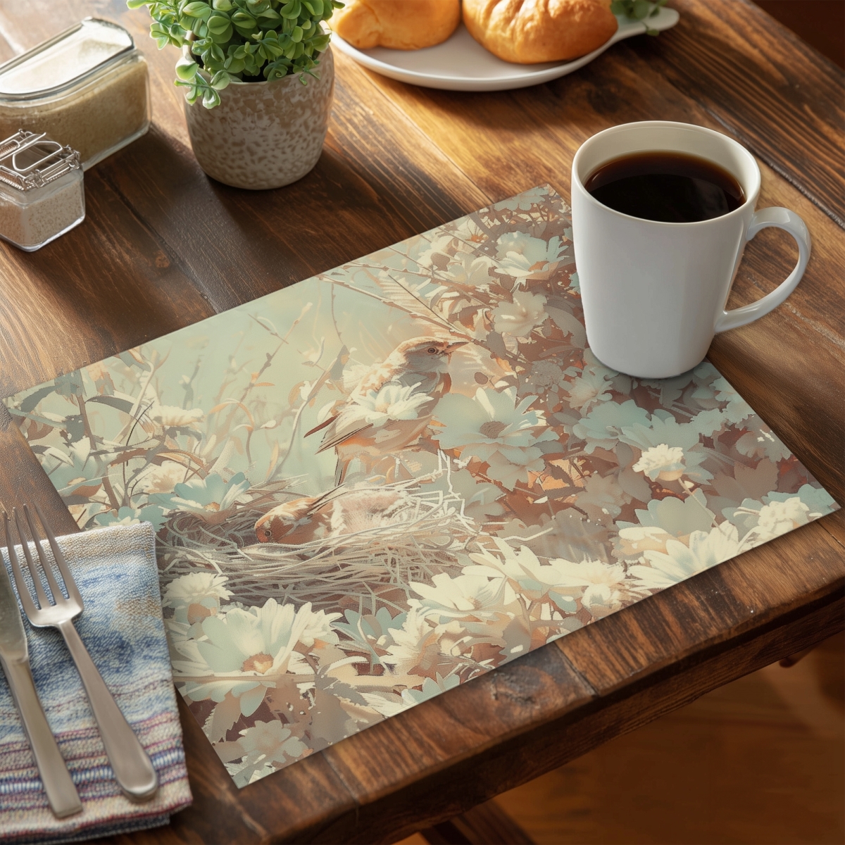 Picture of MWW CPPM1418SJUBWO 14 x 18 in. The Nest - Yellow Polyester Placemat for Home Decor