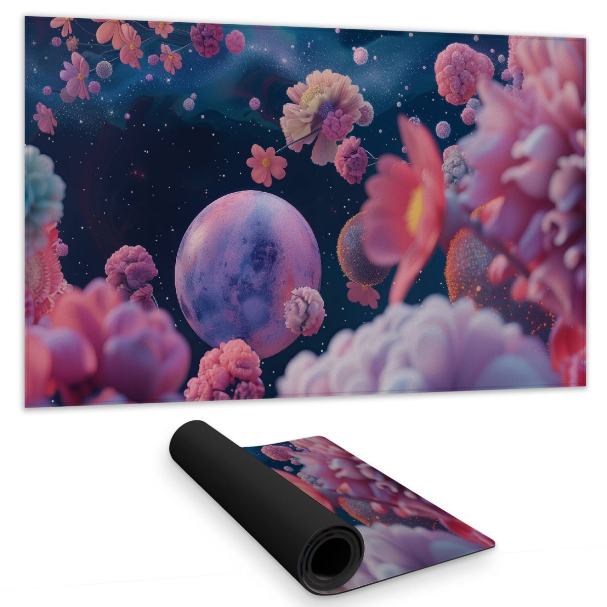 C1DM14241SPJY7 14 x 24 in. Pink Void - Blue Gaming Mat for Stylish Home Decor