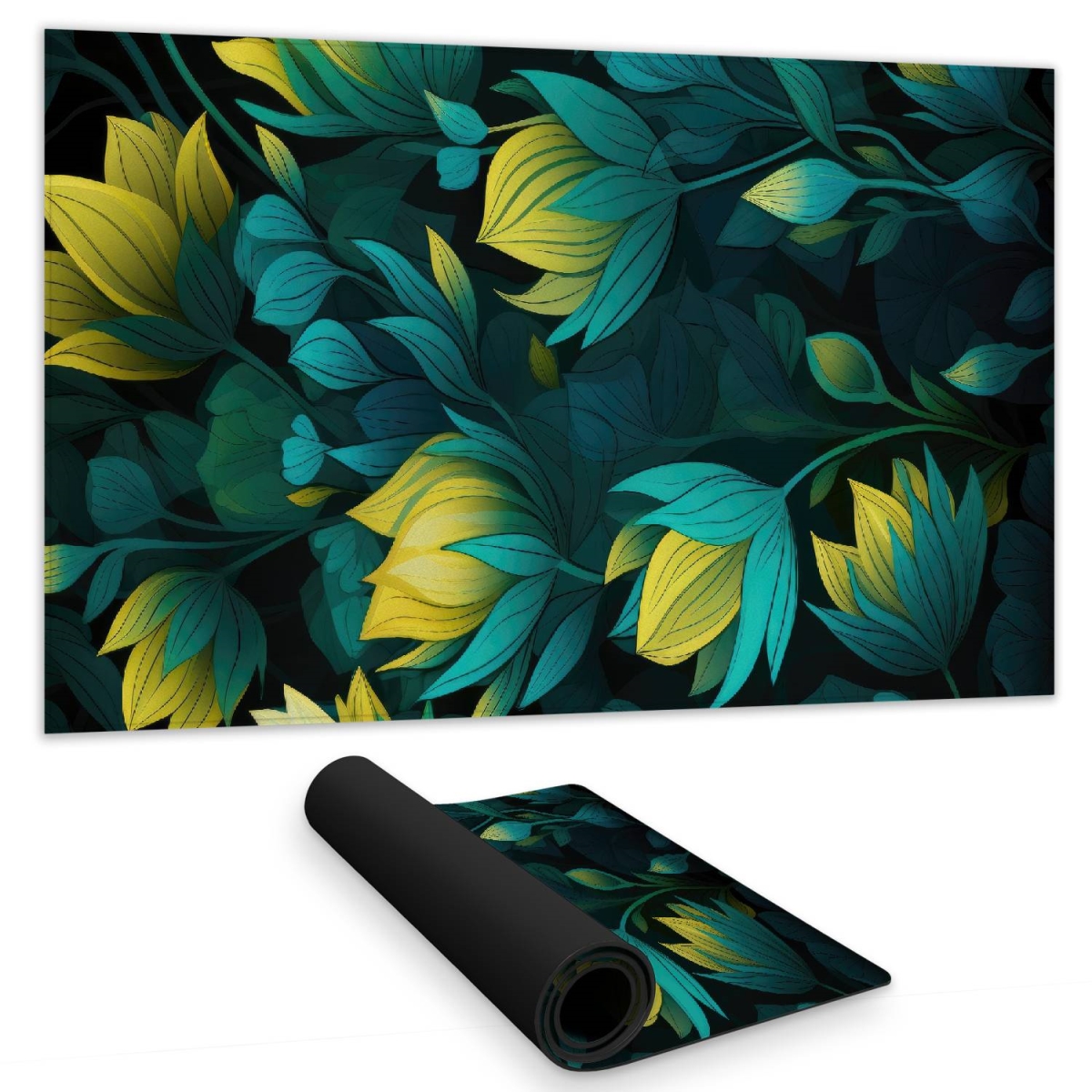 C1DM142433OFZG 14 x 24 in. Intense Bloom - Green Gaming Mat for Stylish Home Decor