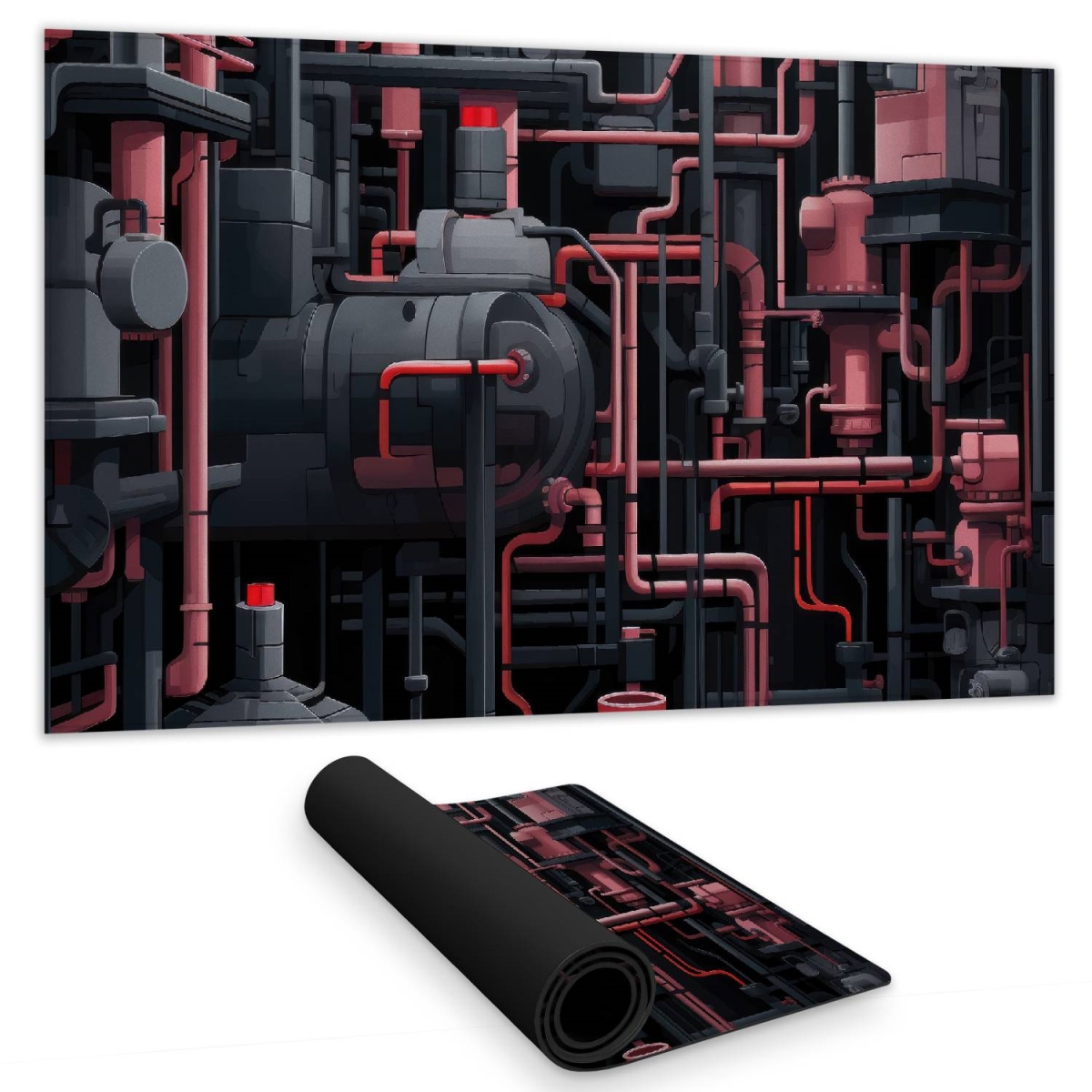 Concius Sales C1DM14243S6BYE 14 x 24 in. Dark Pipes Gaming Mat - Stylish Home Decor Play Surface