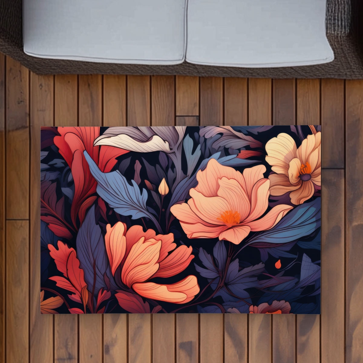 C1ROAR23JSRMIY 2 x 3 ft. Blooming Uninterrupted - Orange Outdoor Rectangle Area Rug for Home Decor