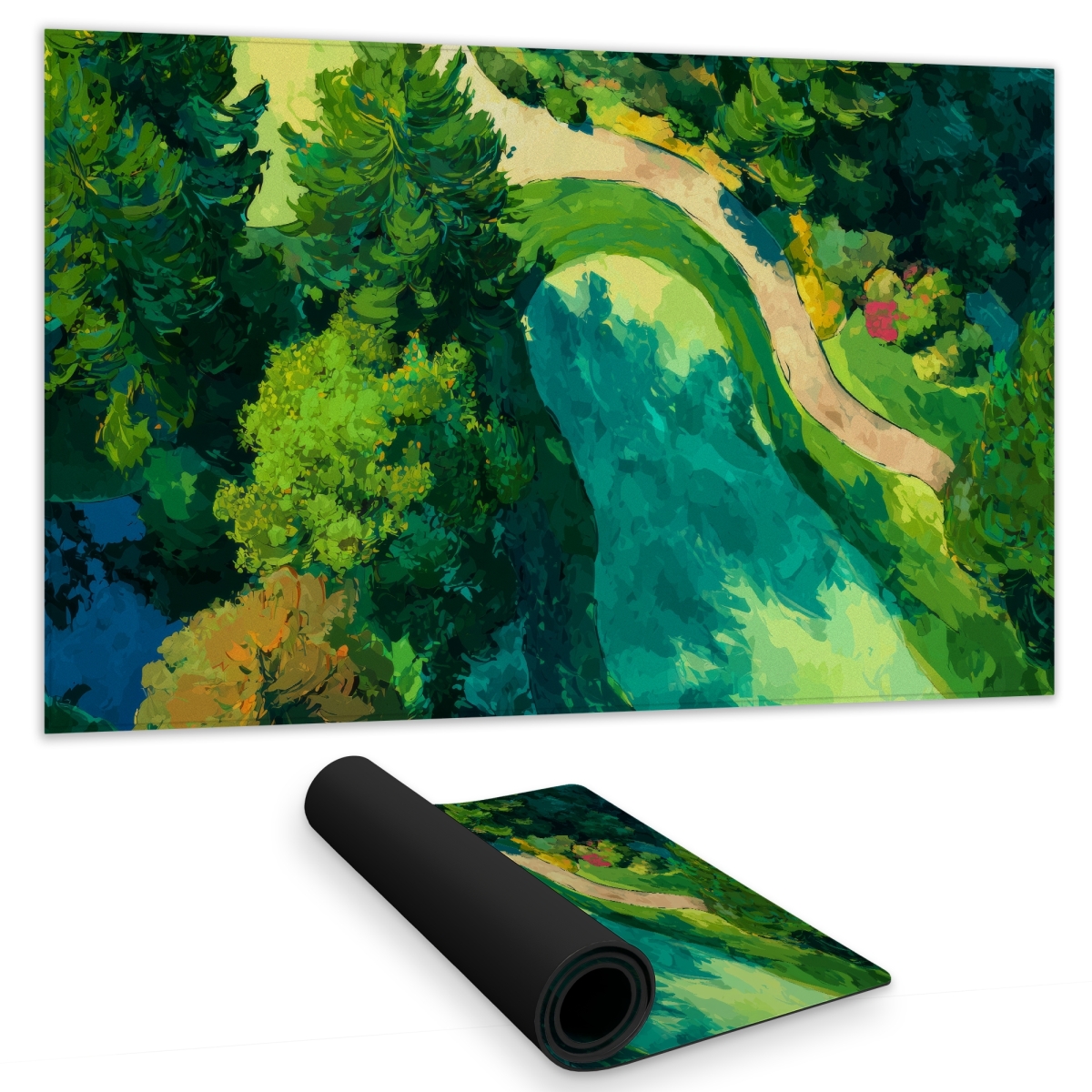 Concius Sales C1DM142480YIAW 14 x 24 in. Peaceful Course Gaming Mat - Stylish Home Decor for Gamers