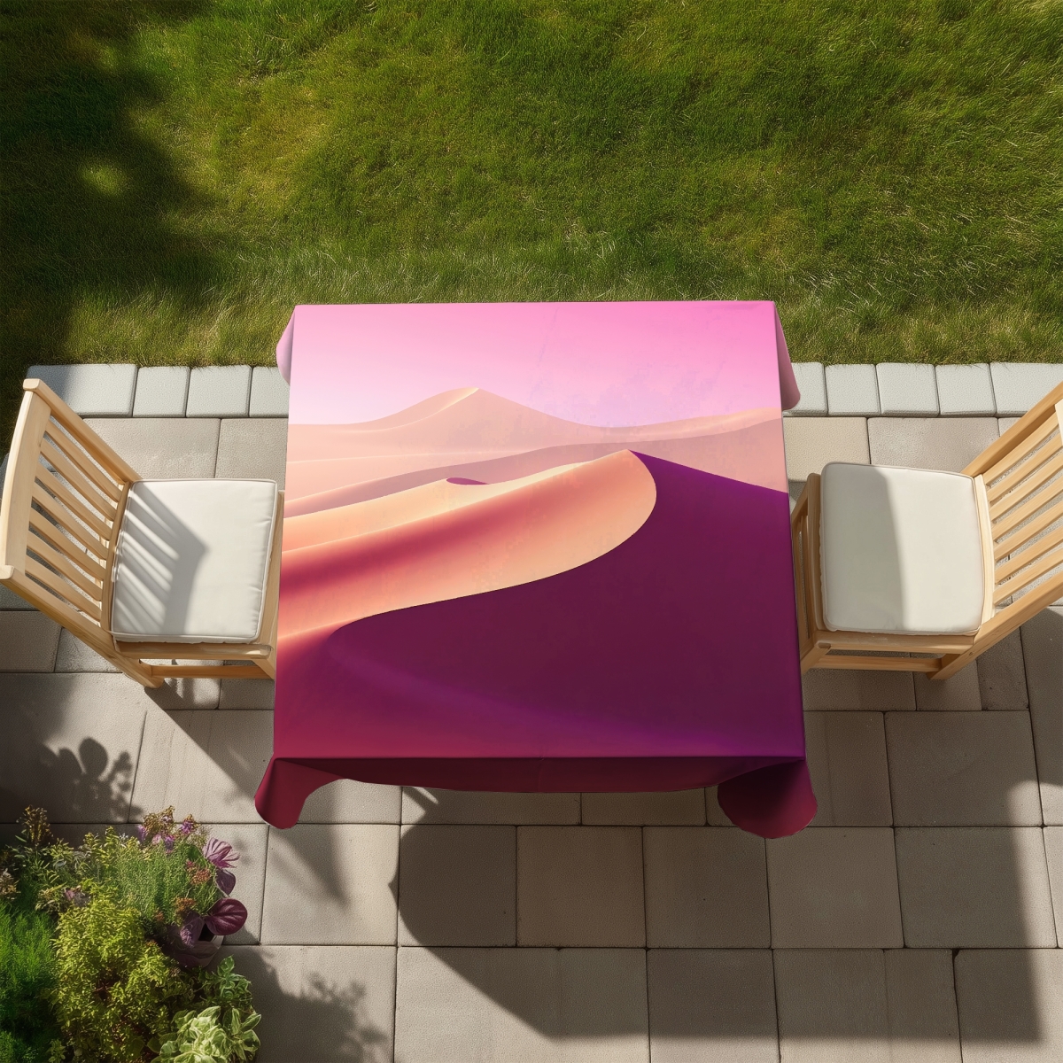 Picture of MWW C1TC5858GVWXZO 58 x 58 in. Calm Dunes Pink Indoor & Outdoor Tablecloth for Home Decor