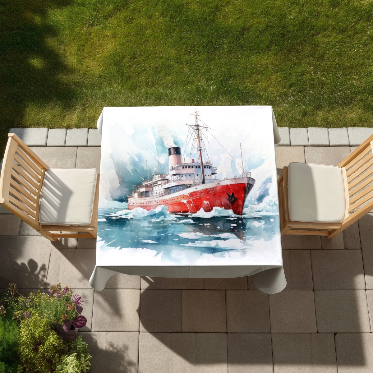 Picture of MWW C1TC5858K5BT0T 58 x 58 in. Icebreaker Red Indoor & Outdoor Tablecloth for Home Decor