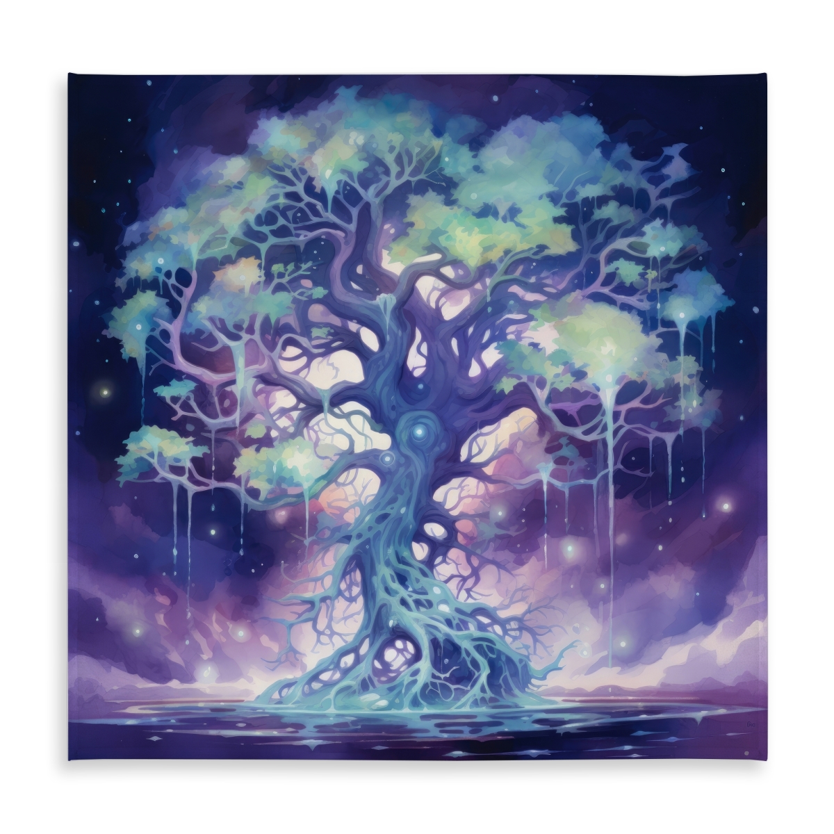 Picture of MWW C1TC5858NVKVK5 58 x 58 in. Surreal Sap - Turquoise Indoor & Outdoor Tablecloth for Decor