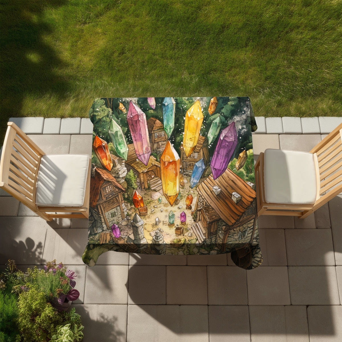 Picture of MWW C1TC5858XESCRZ 58 x 58 in. From Above Blue Indoor & Outdoor Tablecloth for Home Decor