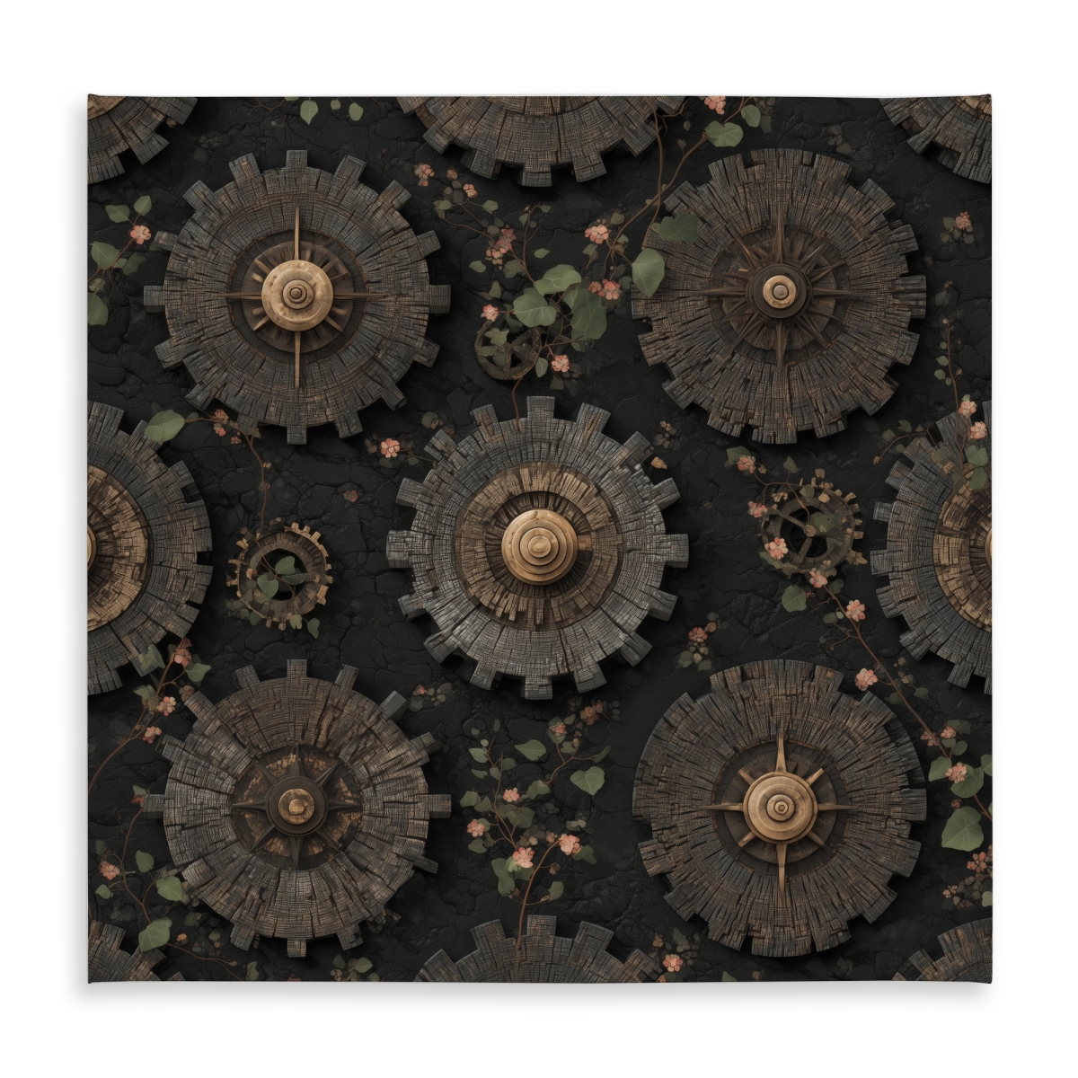 Picture of MWW C1TC5858XGPQ27 58 x 58 in. Cog Pattern Gray Indoor Outdoor Tablecloth for Home Decor