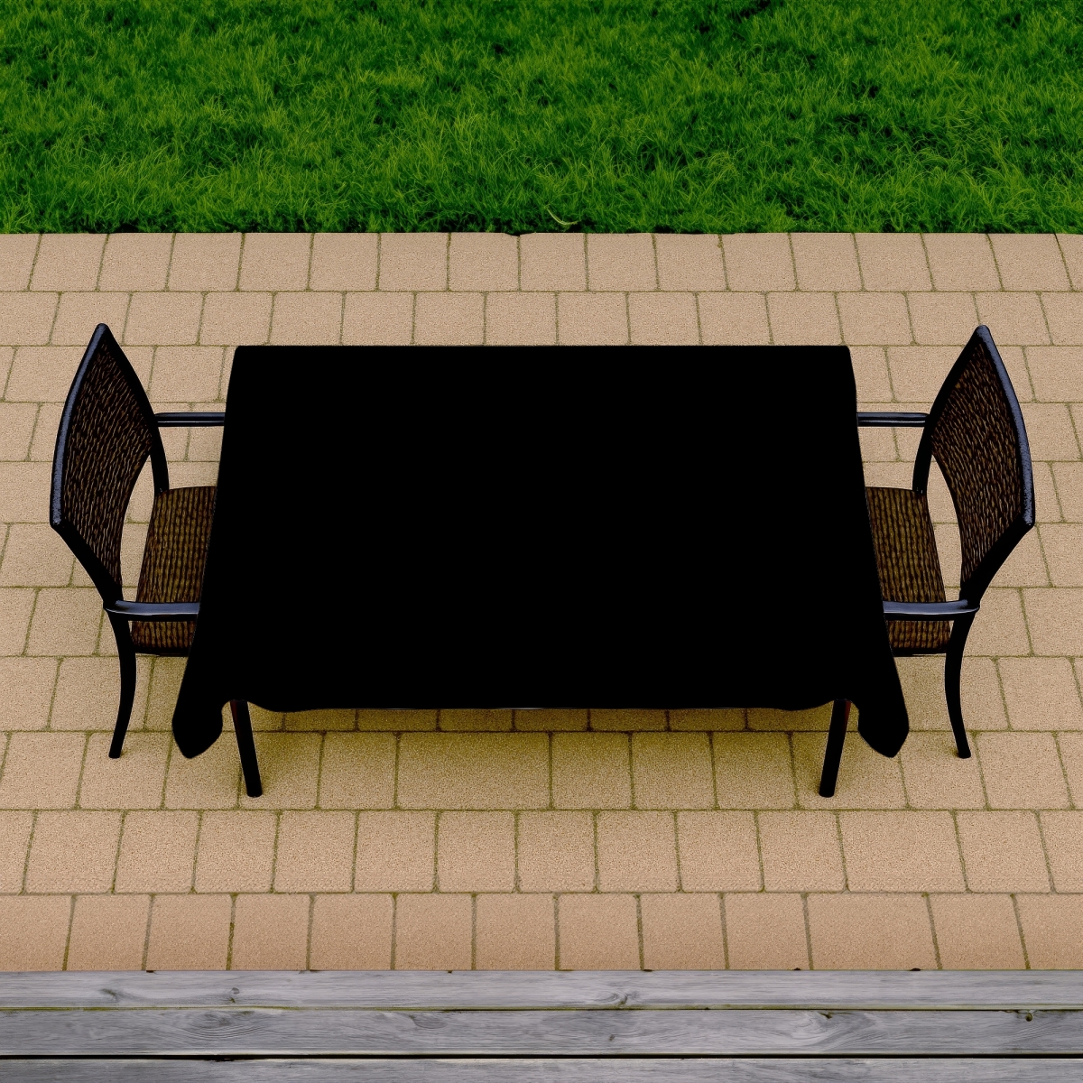 Picture of MWW C1TCLRGE5EQF6J 58 x 102 in. Pure Black Tablecloth - Elegant Indoor & Outdoor Home Decor