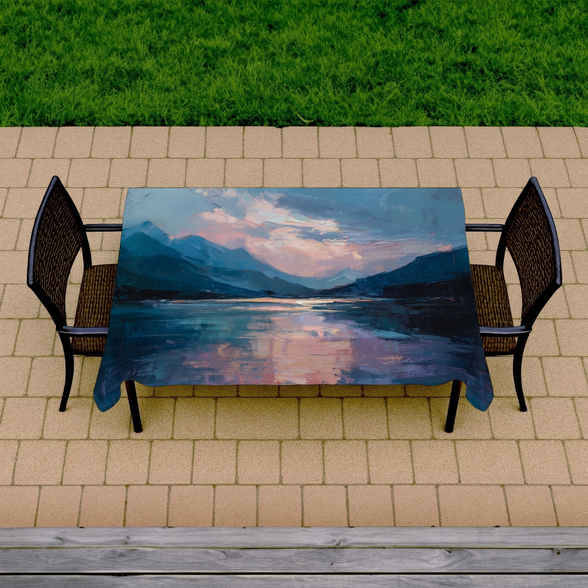Picture of MWW C1TCLRGEB9ESC9 58 x 102 in. Reflect Blue Indoor & Outdoor Tablecloth for Home Decor