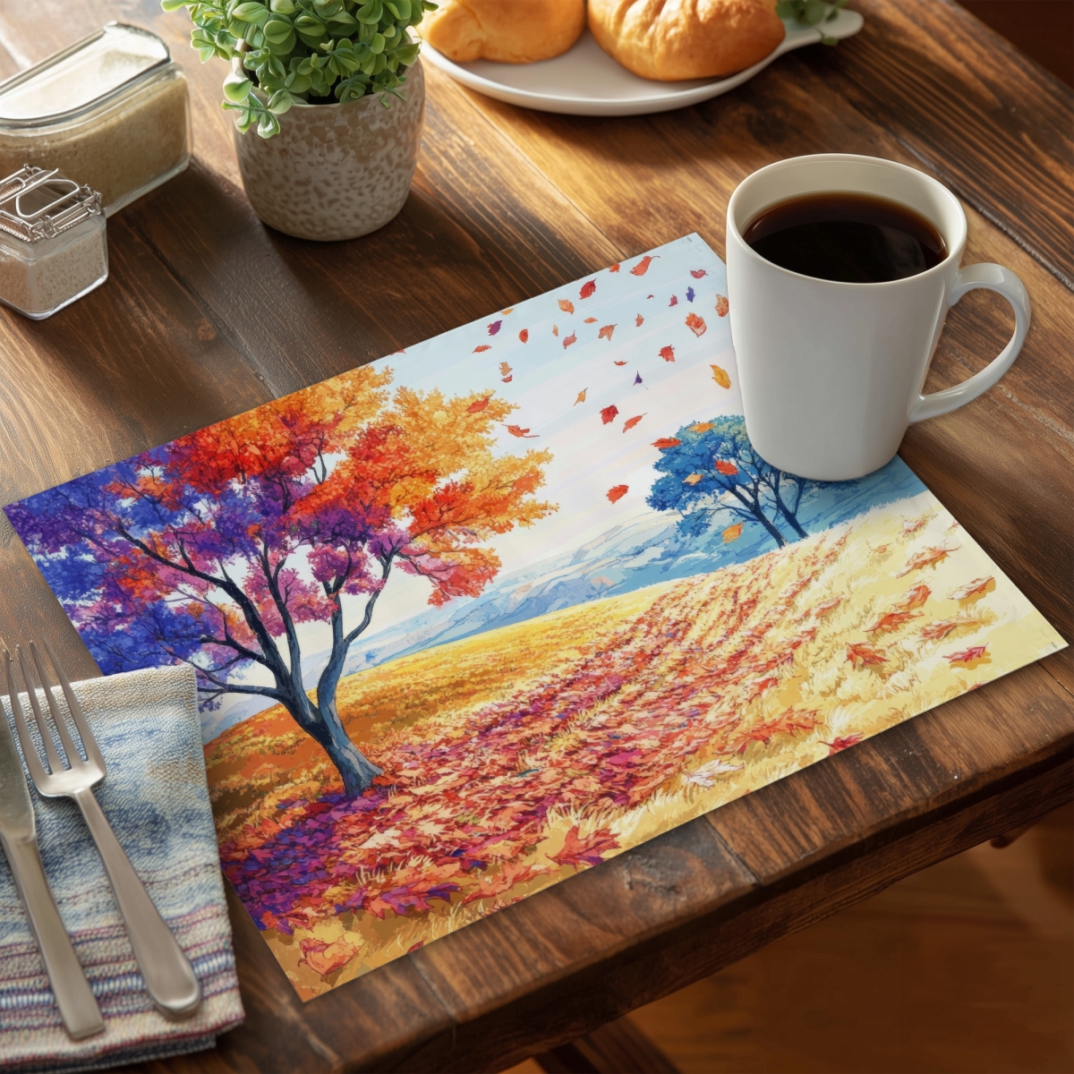 Picture of MWW CPPM1418BG3MQX 14 x 18 in. Spring Breeze White Polyester Placemat for Home Decor