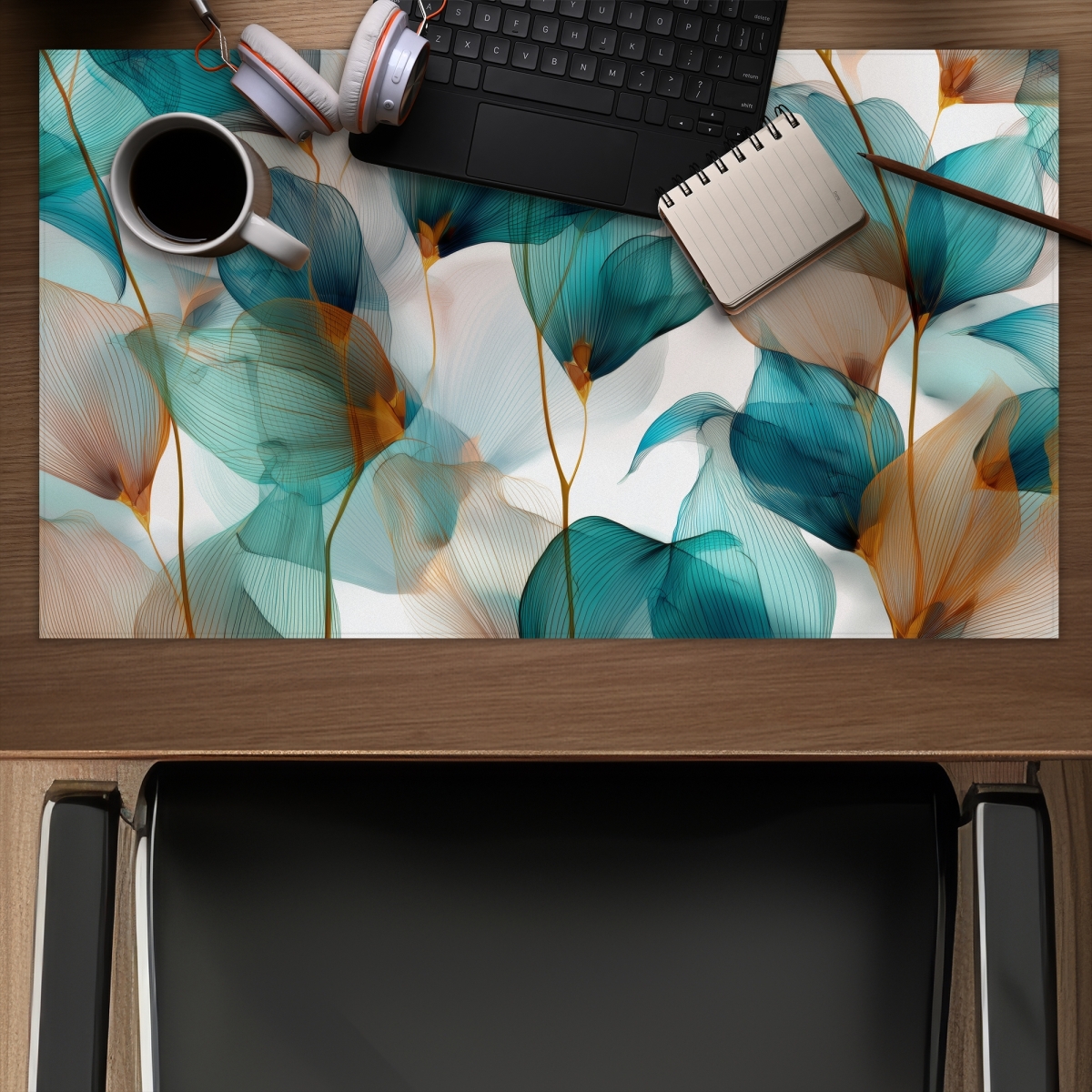 Concius Sales C1DM1424HC0Z3K 14 x 24 in. Teal and Brown Gaming Mat - Stylish Home Decor for Gamers