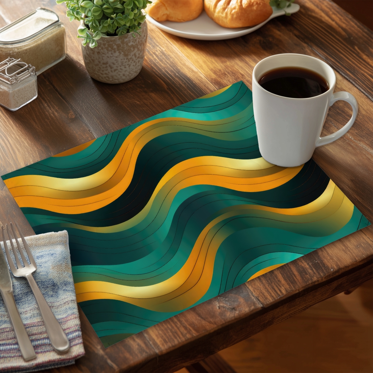 Picture of MWW CPPM1418E9ZHH8 14 x 18 in. Voluptuous Orange Polyester Placemat - Home Decor Essential