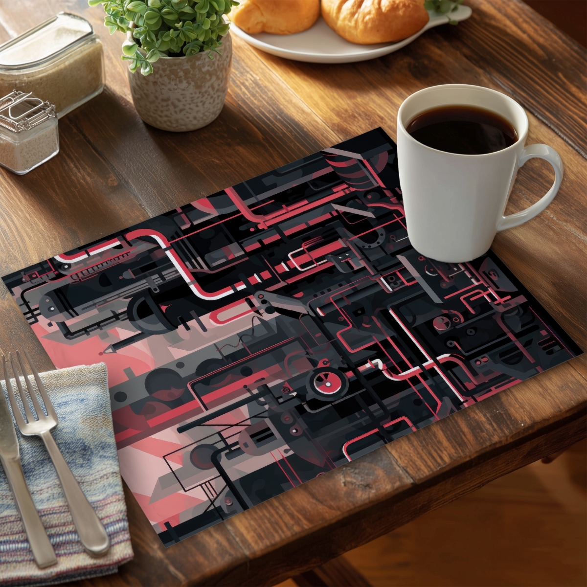 Picture of MWW CPPM1418GQ2T6G 14 x 18 in. Industrial Empire Gray Polyester Placemat - Home Decor Essential