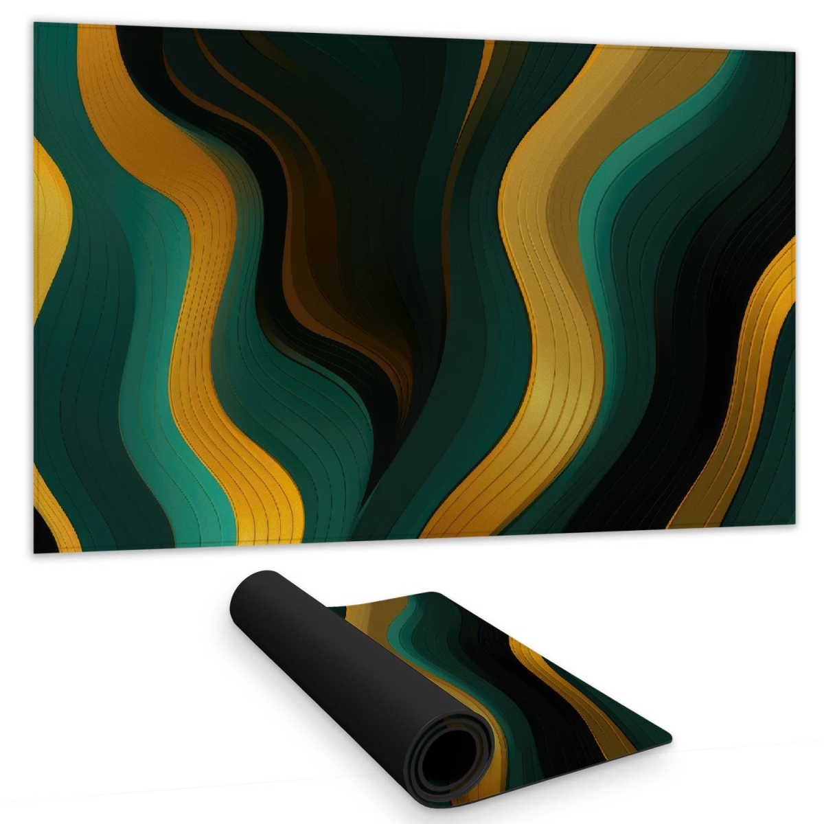 C1DM1424HFLN6Y 14 x 24 in. Golden Harmony - Yellow Gaming Mat for Stylish Home Decor