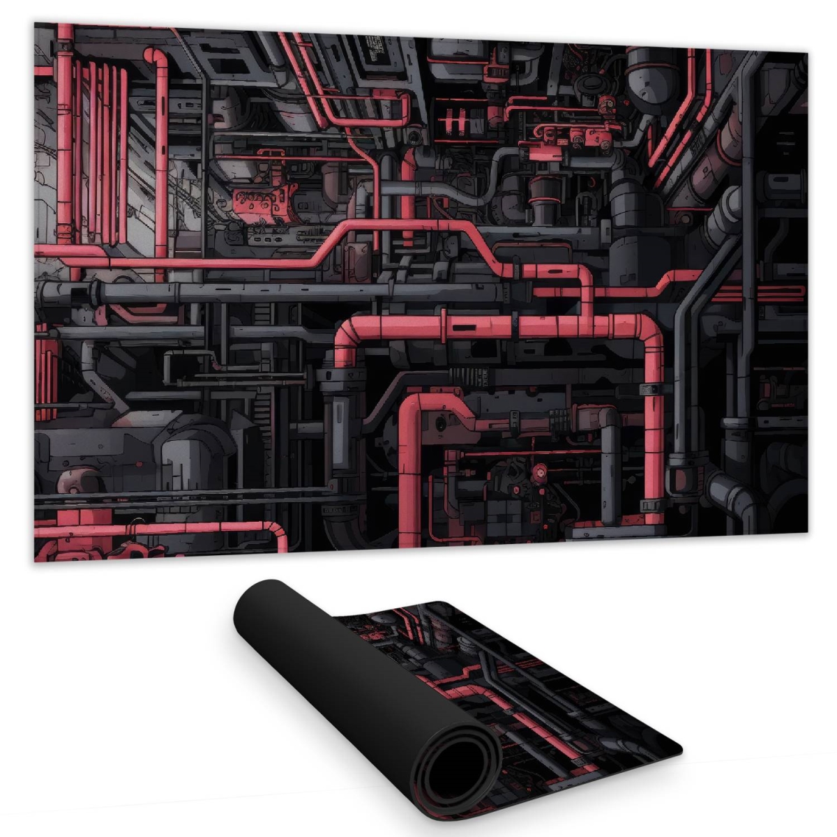 C1DM1424KXZDHU 14 x 24 in. Tubular Nightmare - Black Gaming Mat for Home Decor