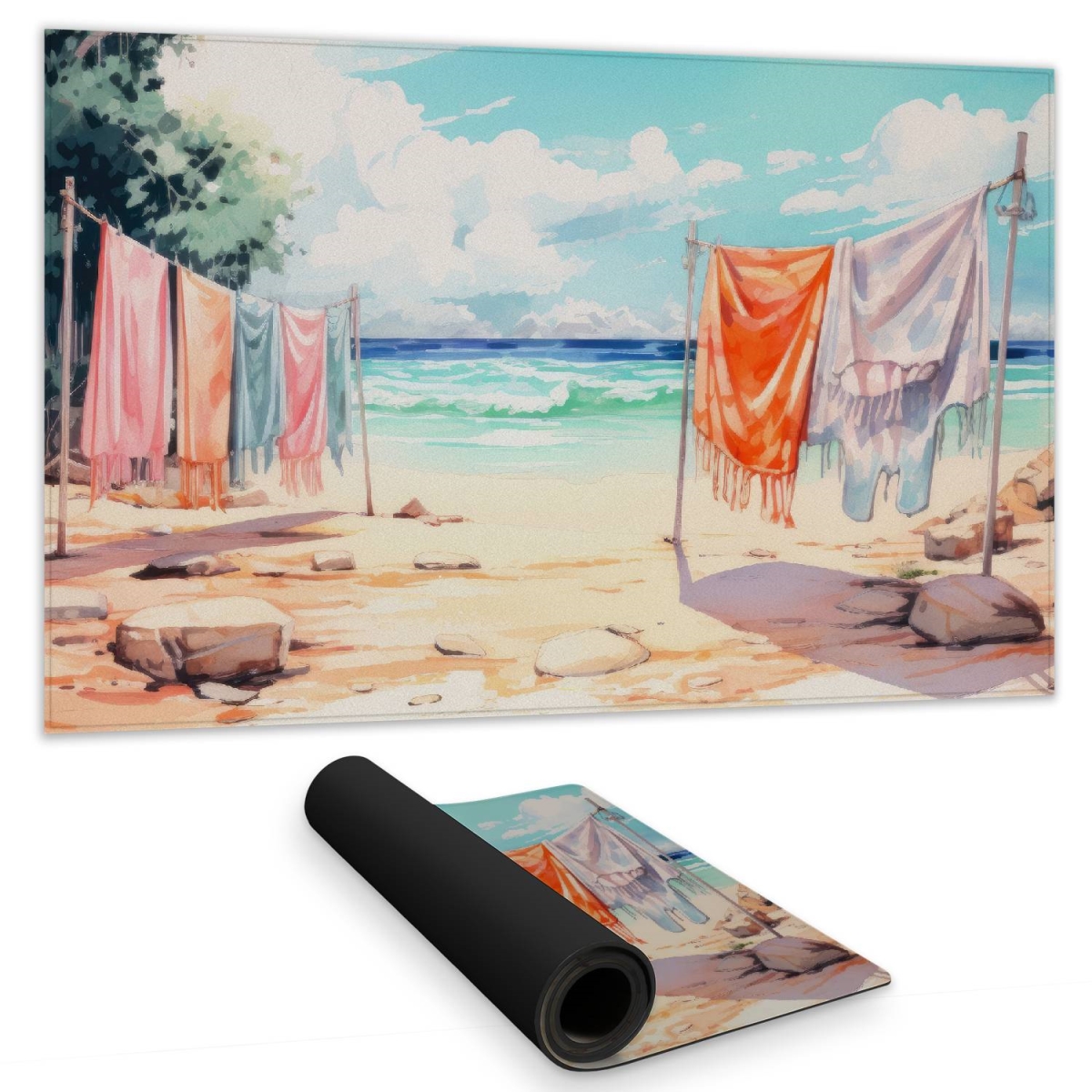 Concius Sales C1DM1424YPUPJ2 14 x 24 in. Sunny Side Gaming Mat - Stylish Home Decor for Gamers