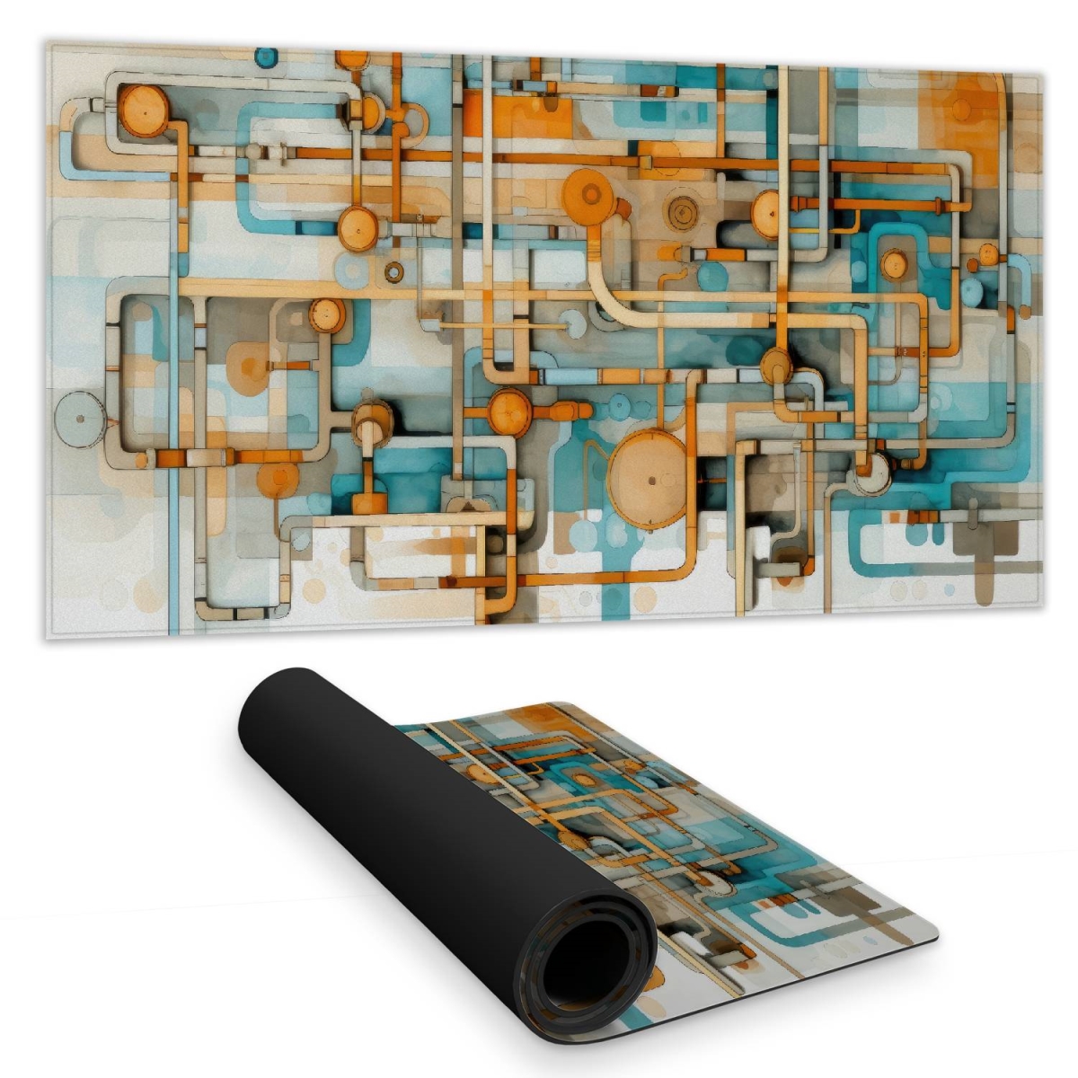 C1DM15313MODZO 16 x 32 in. Like Clockwork Gold Desk Mat - Elegant