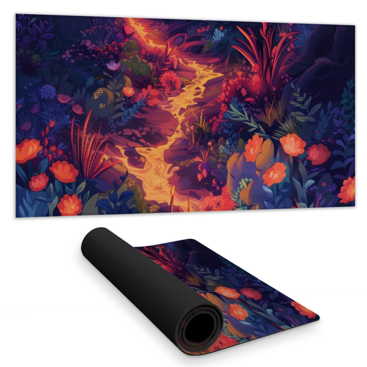 Concius Sales C1DM15316SW48X 16 x 32 in. Burning Flowers Desk Mat - Stylish Home Decor Accessory