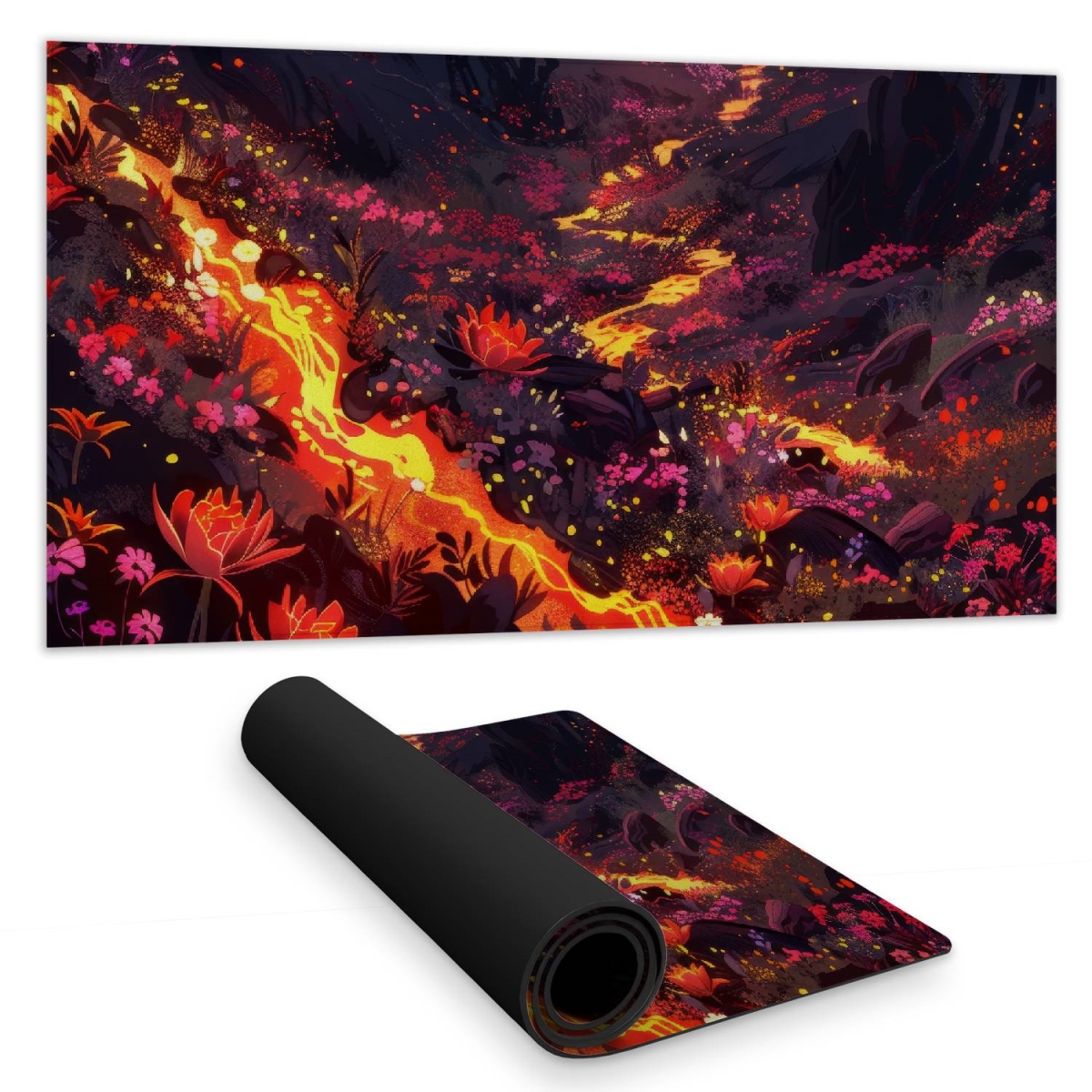 Concius Sales C1DM1531CI9XC9 16 x 32 in. Bloom and Eruption Desk Mat - Stylish Home Decor Accent