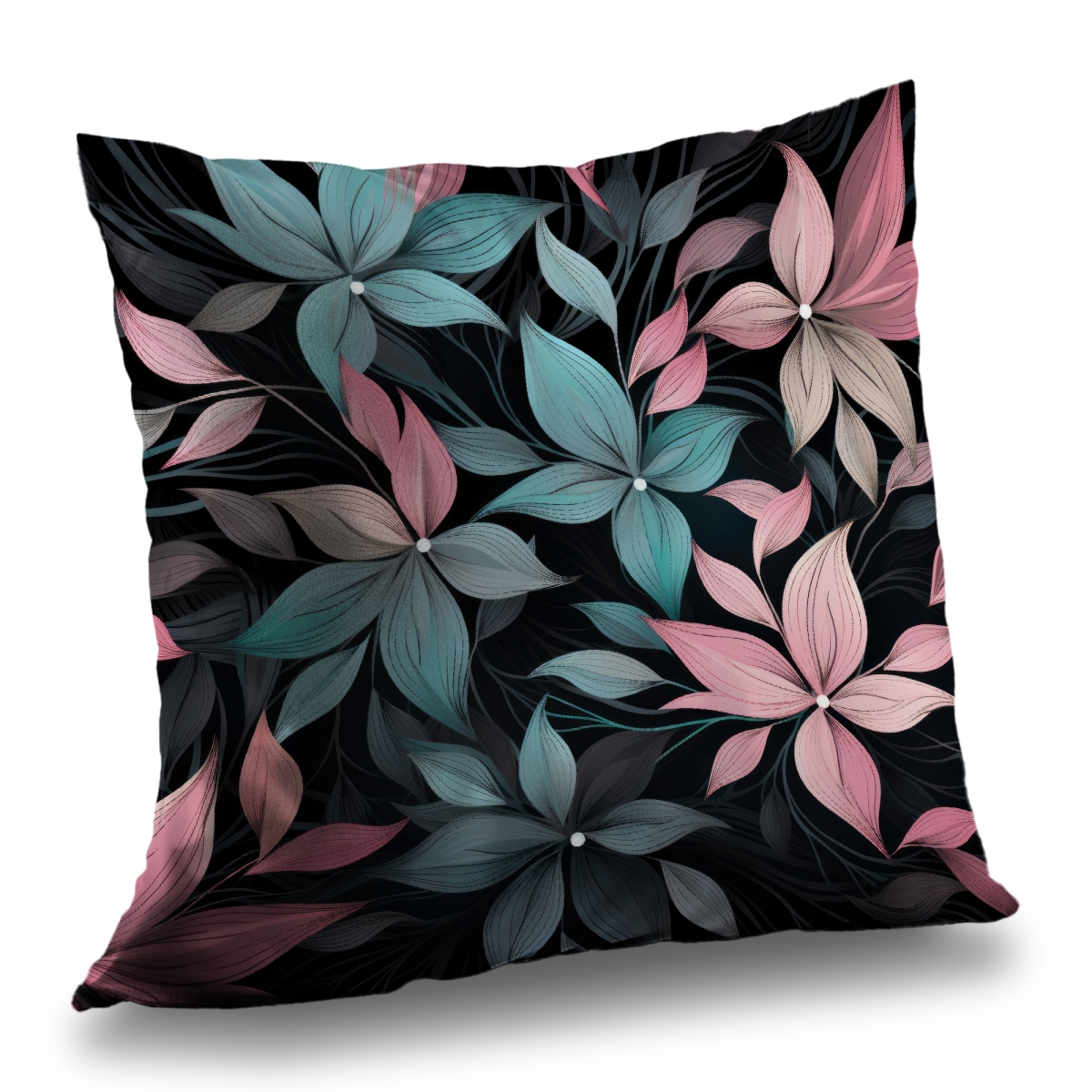 Concius Sales C1PC2020SIRG2D 20 x 20 in. Desaturated Flowers Poly Twill Throw - Stylish Home Decor - Insert NOT included