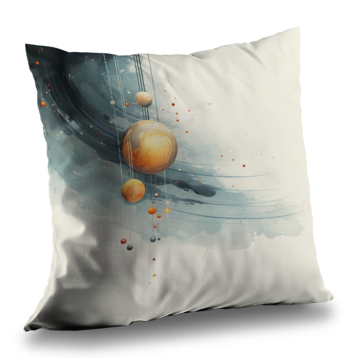 Concius Sales C1PT14142RBGIE 14 x 14 in. Hanging Planets Poly Twill Throw Pillow - Home Decor Accent - Insert Included