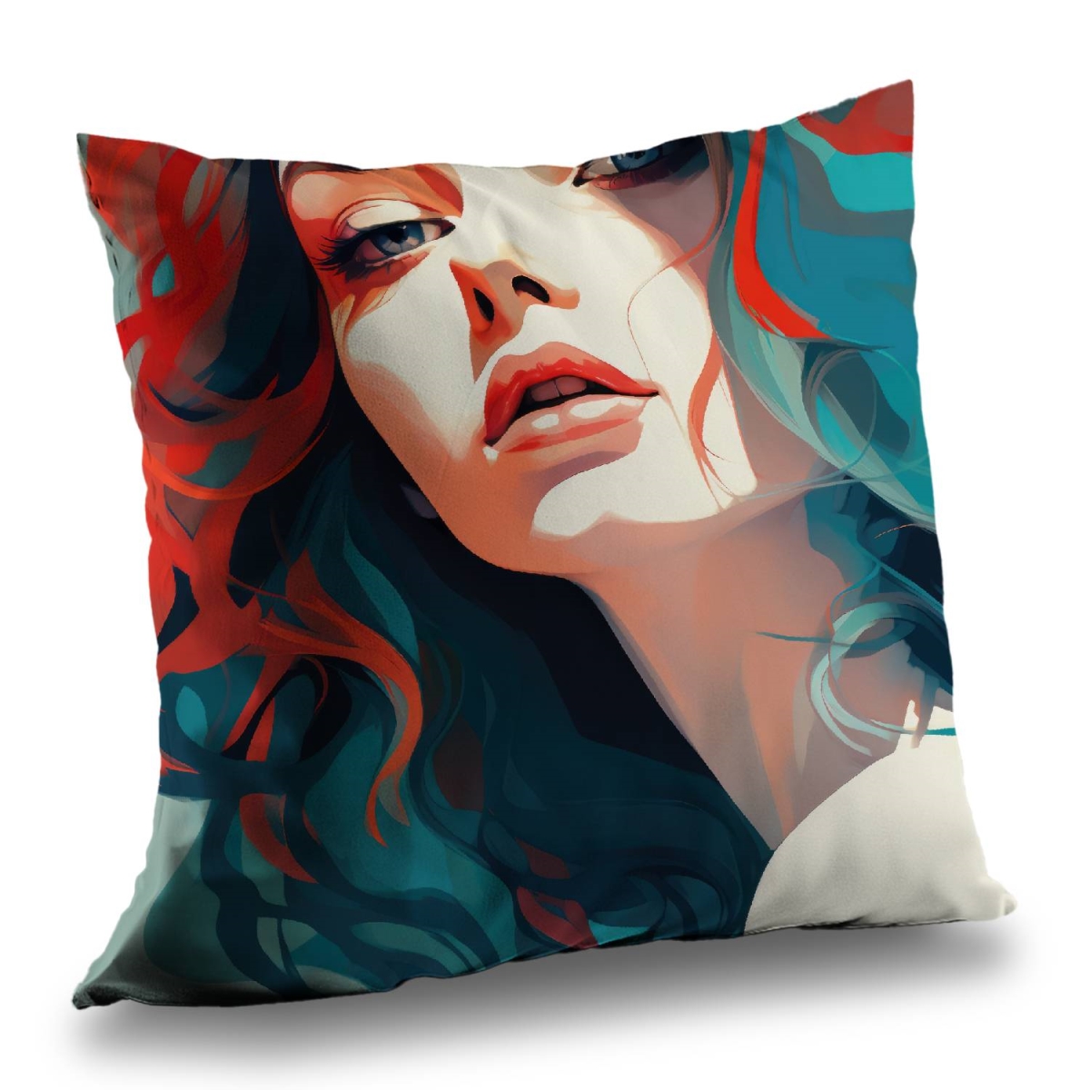 Concius Sales C1PT2626SAKDRG 26 x 26 in. Dangerous Lips Poly Twill Throw Pillow - Stylish Home Decor - Insert Included