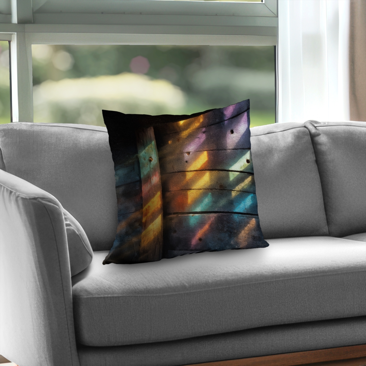 Concius Sales C1PT2020SML87I 20 x 20 in. Rainbow Glint Poly Twill Throw Pillow - Colorful Home Decor - Insert Included