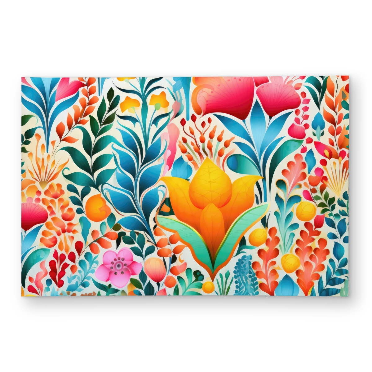 C1ROAR23F1SCEF 2 x 3 ft. Flowing Flowers Outdoor Rectangle Area Rug - Orange Home Decor Accent