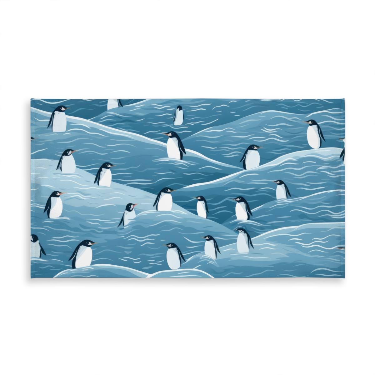Picture of MWW C1TCLRGEWDOKFA 58 x 102 in. Penguins Wandering Blue Indoor & Outdoor Tablecloth - Home Decor