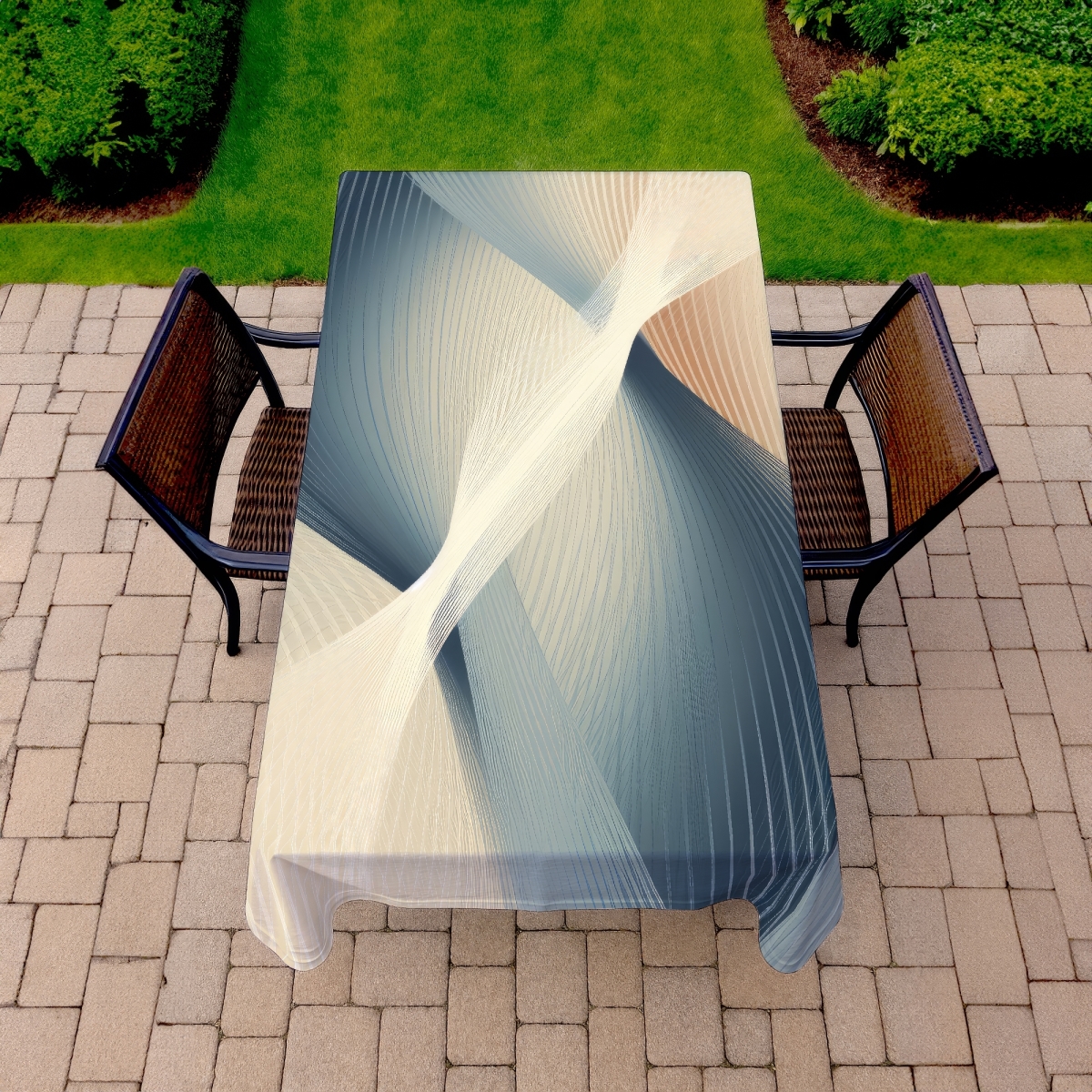 Picture of MWW C1TCLRGEZJMG8S 58 x 102 in. Heavenly Threads - White Indoor & Outdoor Tablecloth for Decor