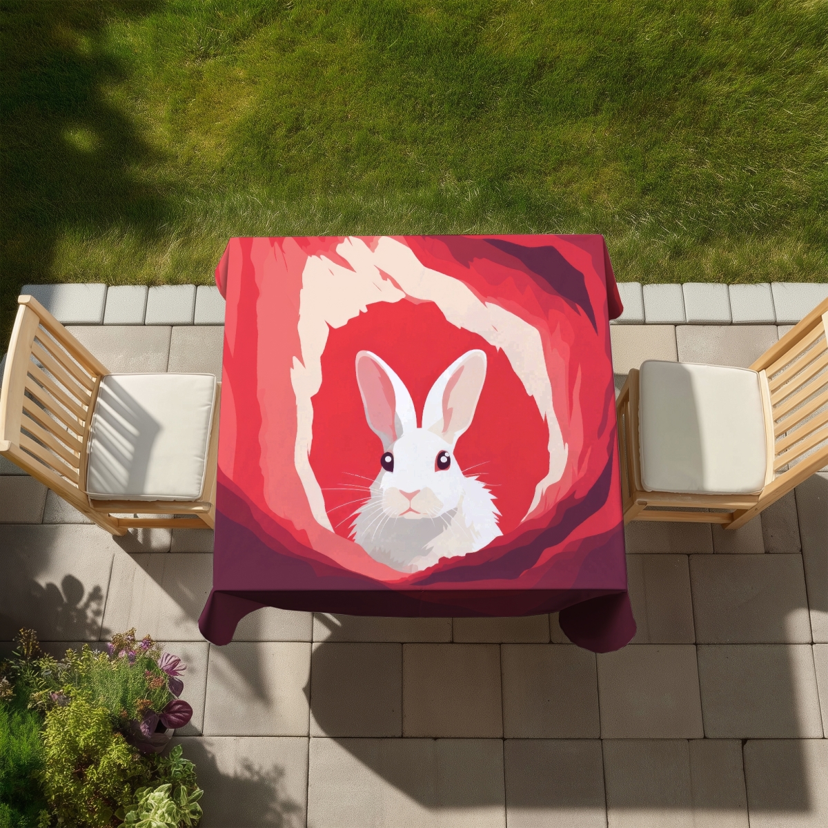 Picture of MWW C1TC58587I5QBS 58 x 58 in. Looking Out Pink Indoor & Outdoor Tablecloth - Home Decor