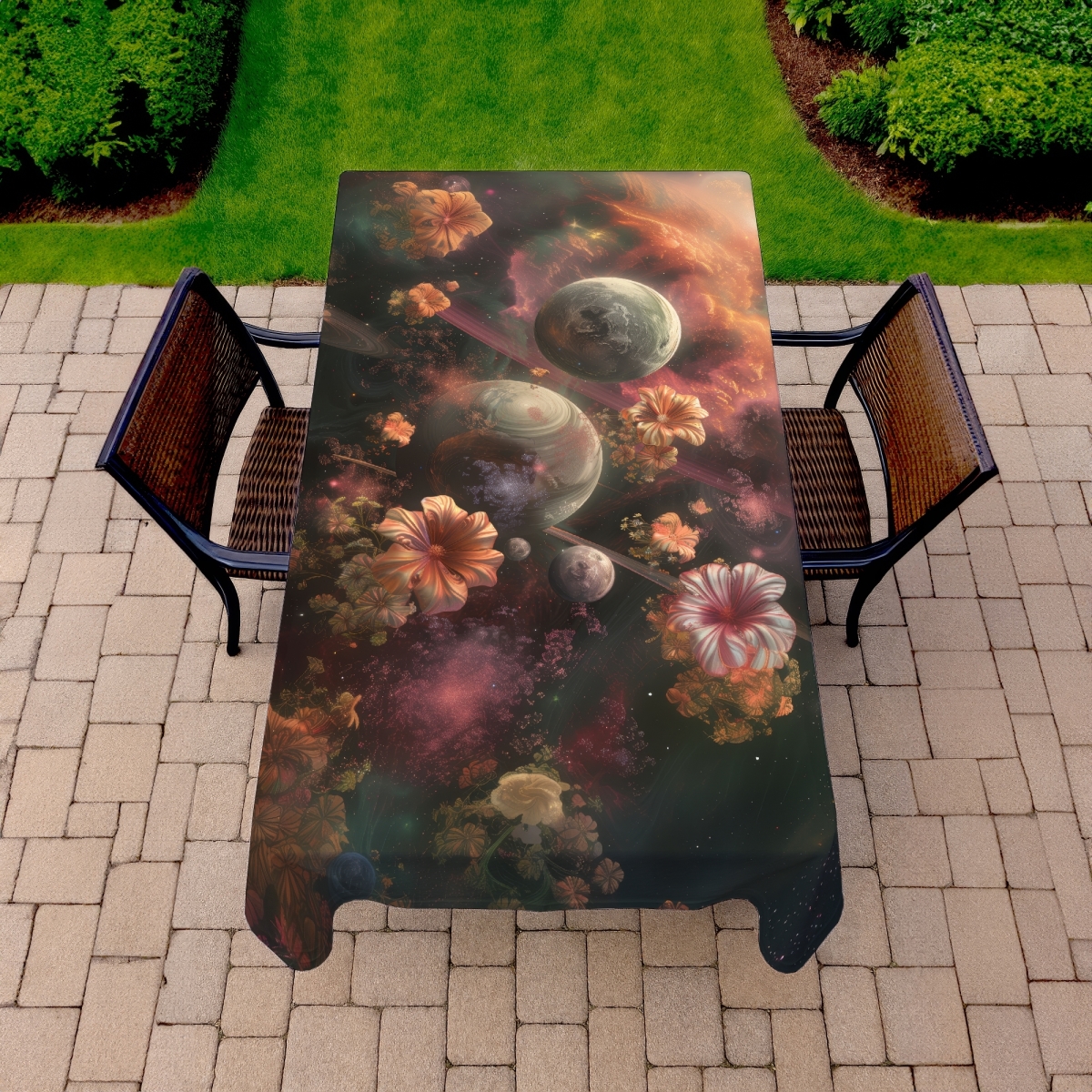 Picture of MWW C1TCLRGE2BWP8C 58 x 102 in. Capturing Light Black Tablecloth for Indoor & Outdoor Decor