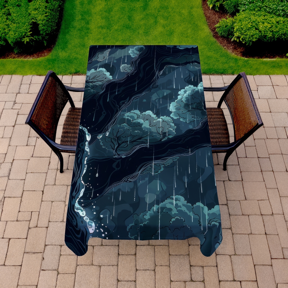 Picture of MWW C1TCLRGE7L0D56 58 x 102 in. Canopy Gray Indoor & Outdoor Tablecloth for Home Decor - Stylish