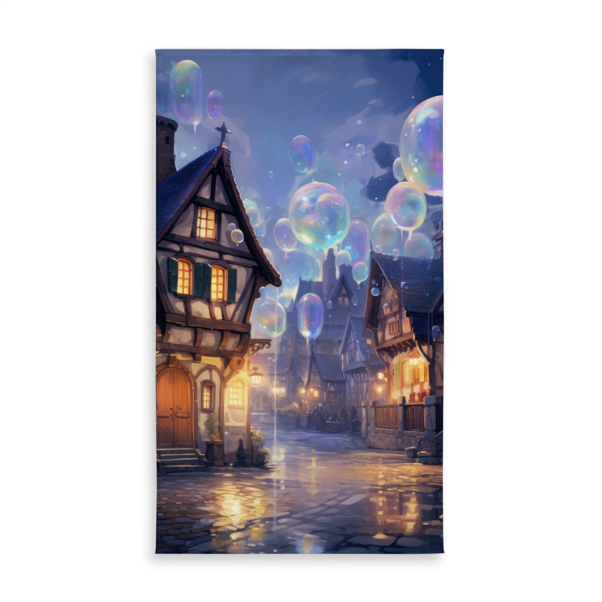 Picture of MWW C1TCLRGEC3UWUJ 58 x 102 in. Bloopy Town Black Indoor & Outdoor Tablecloth for Home Decor
