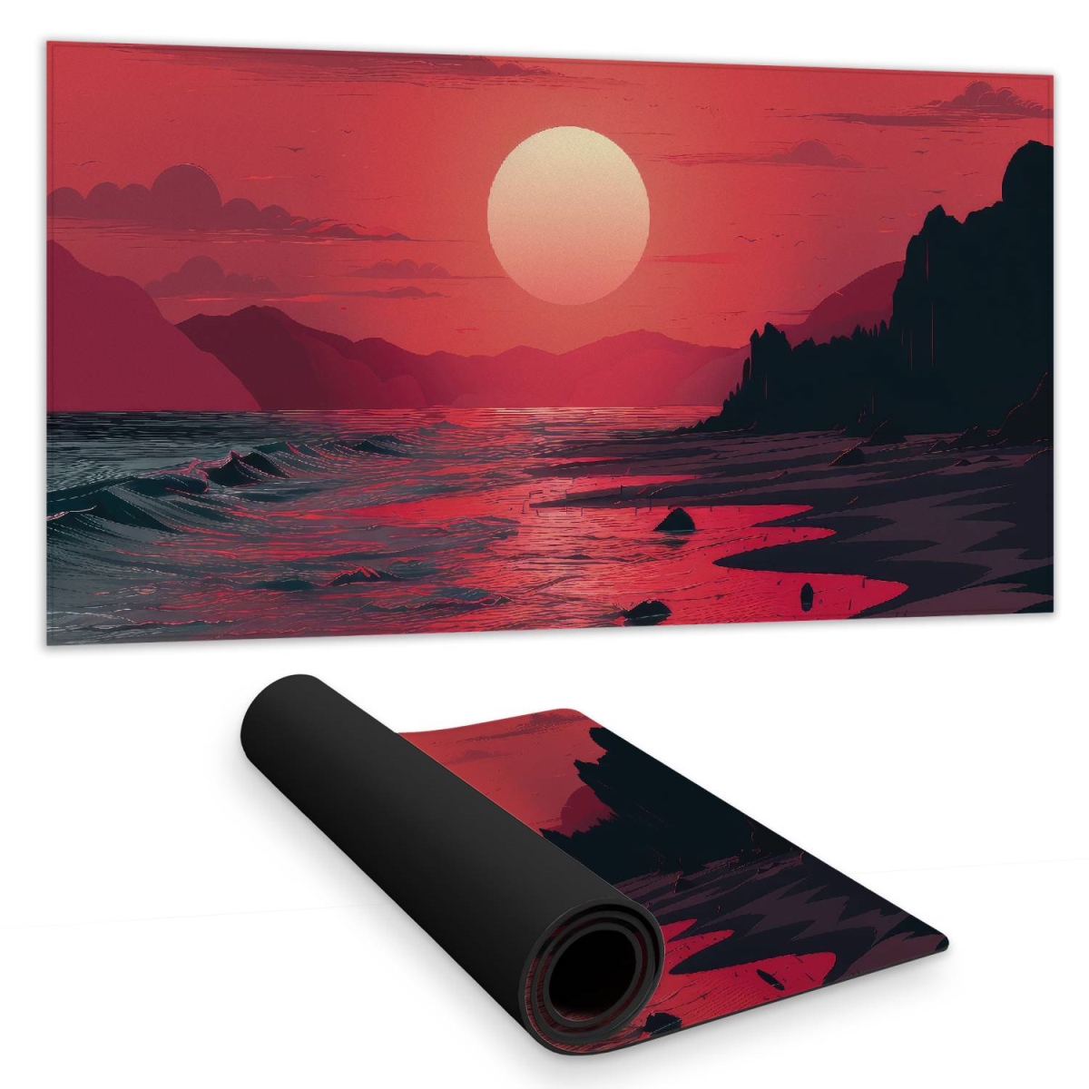 Concius Sales C1DM1531ML9P1J 16 x 32 in. Red Sky Desk Mat - Stylish Home Decor Desk Accessory