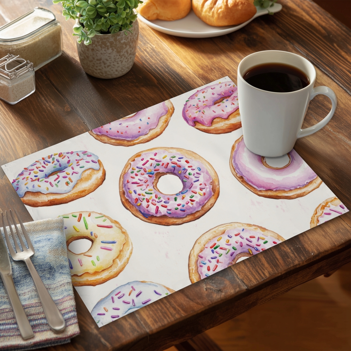 Picture of MWW CPPM141802HZ68 14 x 18 in. Sugar Delights Pink Polyester Placemat for Home Decor