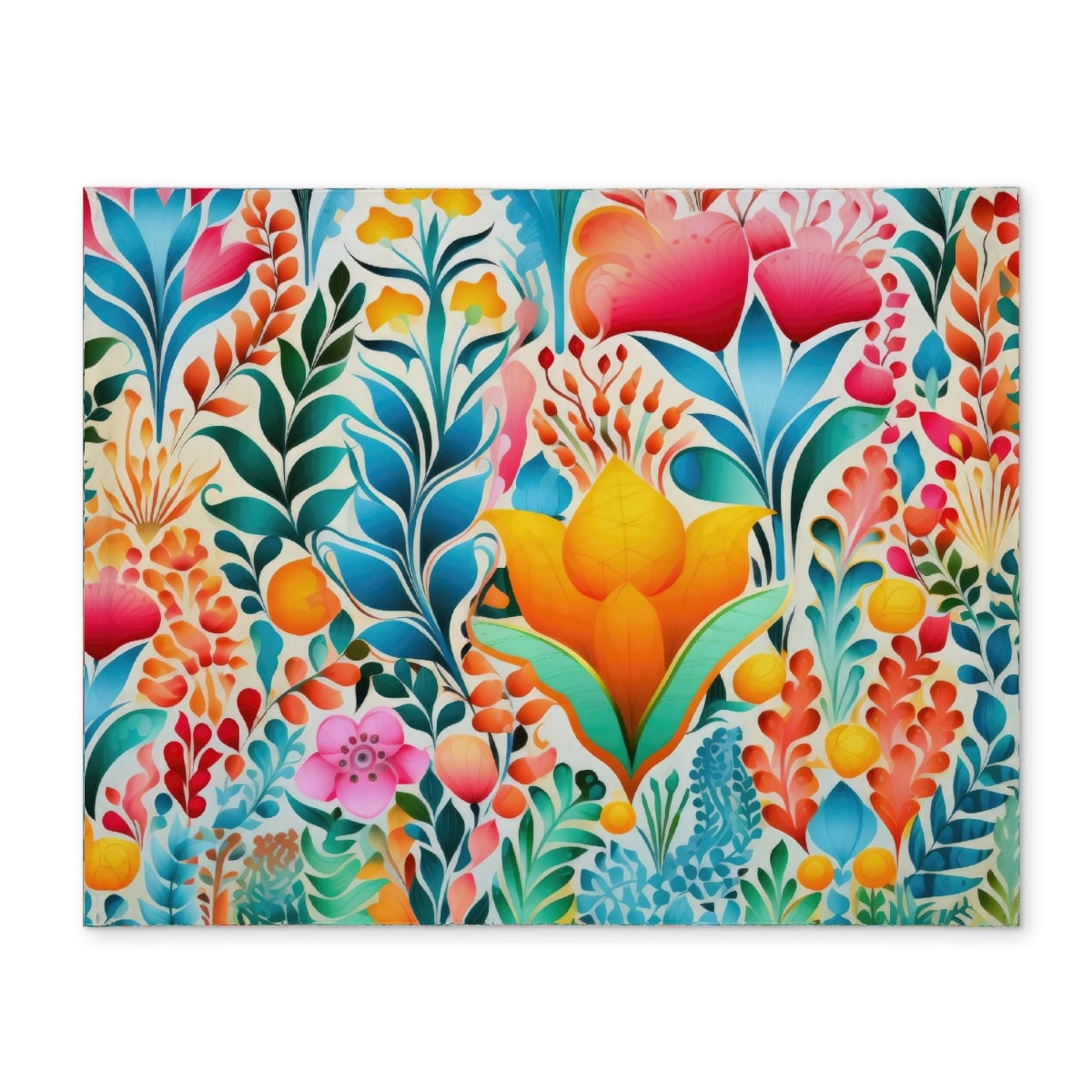 Picture of MWW CPPM14184YPUBY 14 x 18 in. Flowing Flowers Green Polyester Placemat - Home Decor Essential