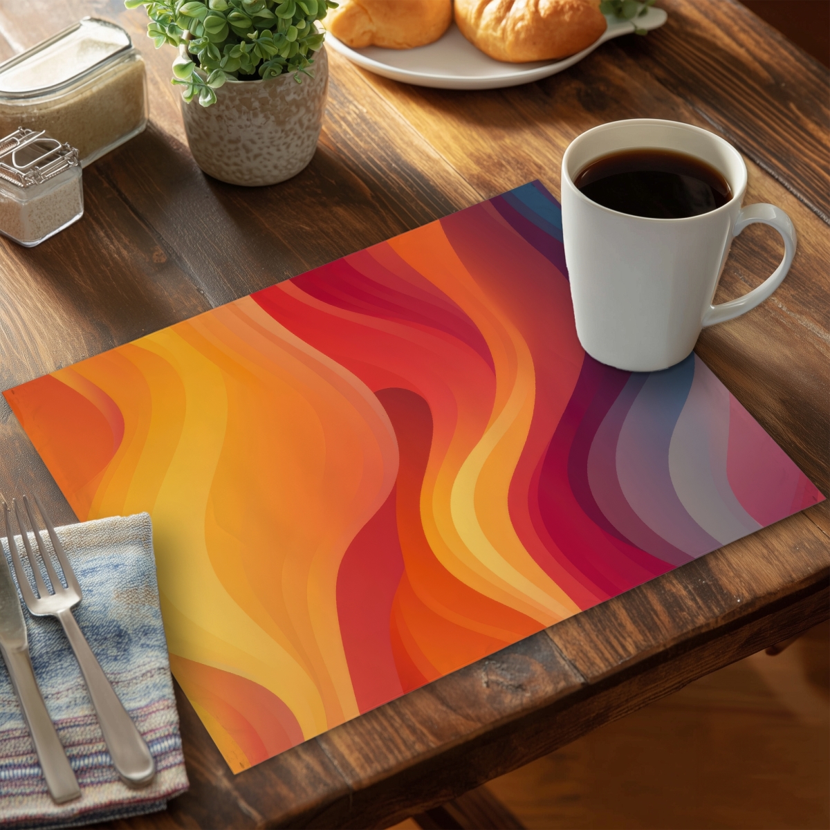 Picture of MWW CPPM14186TU4M2 14 x 18 in. Sunlit Fog - Red Polyester Placemat for Home Decor