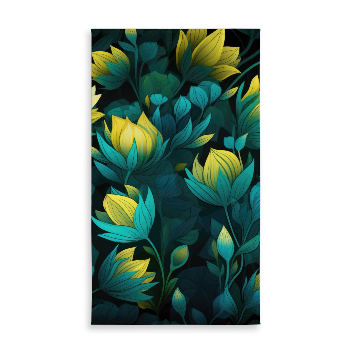 Picture of MWW C1TCLRGEDYNB5R 58 x 102 in. Intense Bloom Turquoise Tablecloth - Indoor & Outdoor Decor