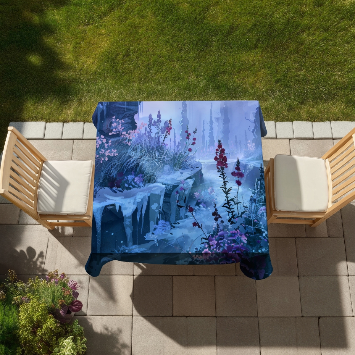 Picture of MWW C1TC58588G5BP7 58 x 58 in. Valley of Ice - Pink Indoor & Outdoor Tablecloth for Home Decor