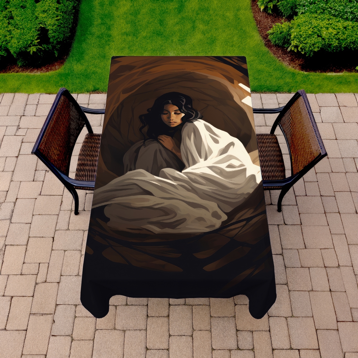 Picture of MWW C1TCLRGEQ3Z9CA 58 x 102 in. Warm Embrace White Indoor & Outdoor Tablecloth for Home Decor