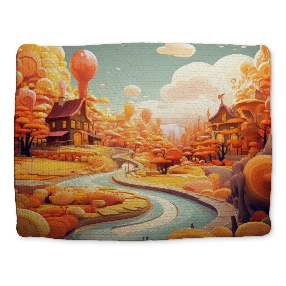 Picture of MWW CBPM1418IS2HV6 14 x 18 in. Honey Land Orange Braided Polyester Placemat for Home Decor
