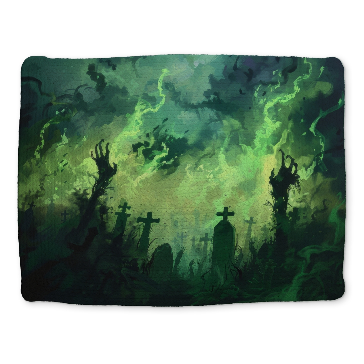 Picture of MWW CBPM1418QS1GFF 14 x 18 in. Reaching Hell Black Braided Polyester Placemat - Home Decor
