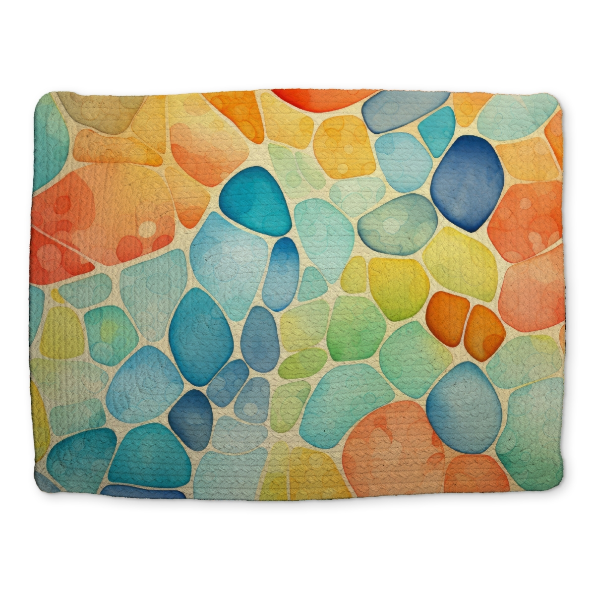 Picture of MWW CBPM1418R5IUPR 14 x 18 in. Blobs Turquoise Braided Polyester Placemat for Home Decor