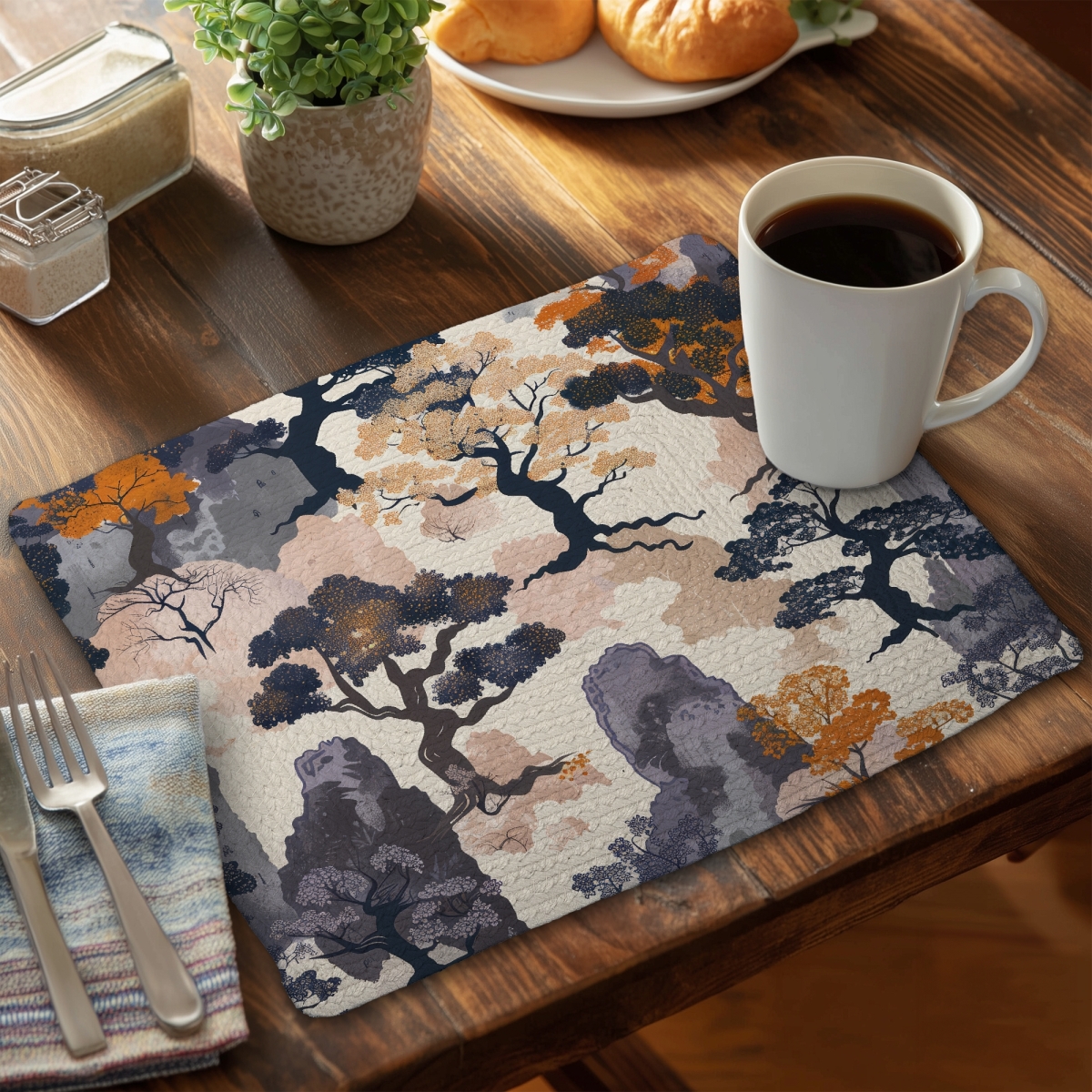 Picture of MWW CBPM1418S39FR2 14 x 18 in. Voidless Gray Braided Polyester Placemat - Home Decor Essential