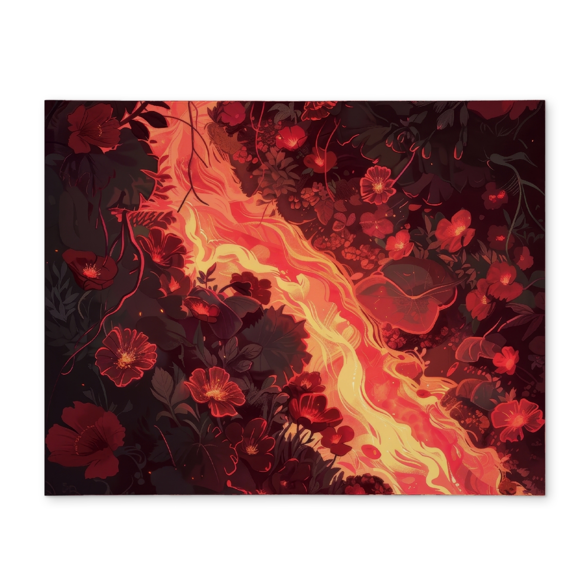 Picture of MWW CPPM1418TC1661 14 x 18 in. Seering Flowerbed Red Polyester Placemat for Home Decor